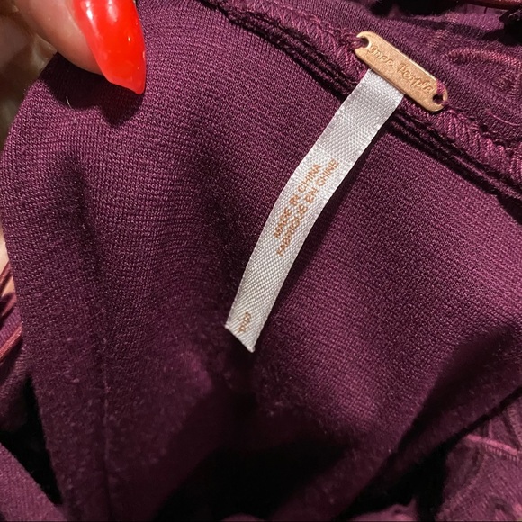 Free People Leaf Cutout Open Back Purple Dress - Picture 5 of 5